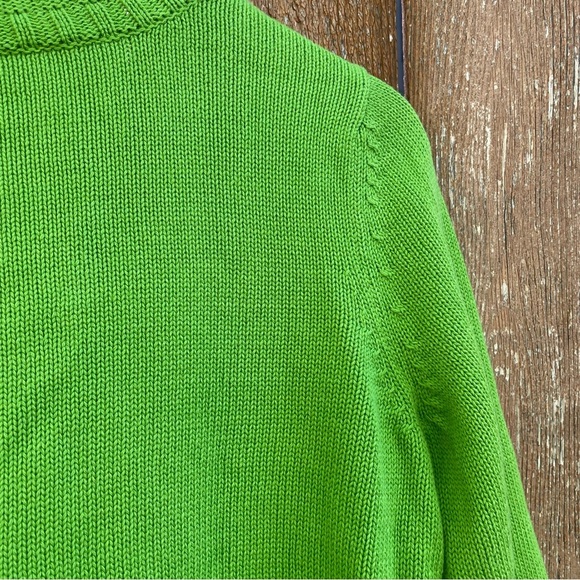 TALBOTS Women’s Green 3/4 Sleeves Button-Up Sweater Cardigan Medium Petite - Picture 10 of 13